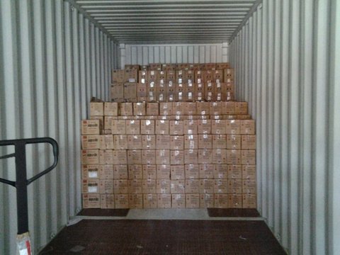 Mercancía consolidada dentro de contenedor